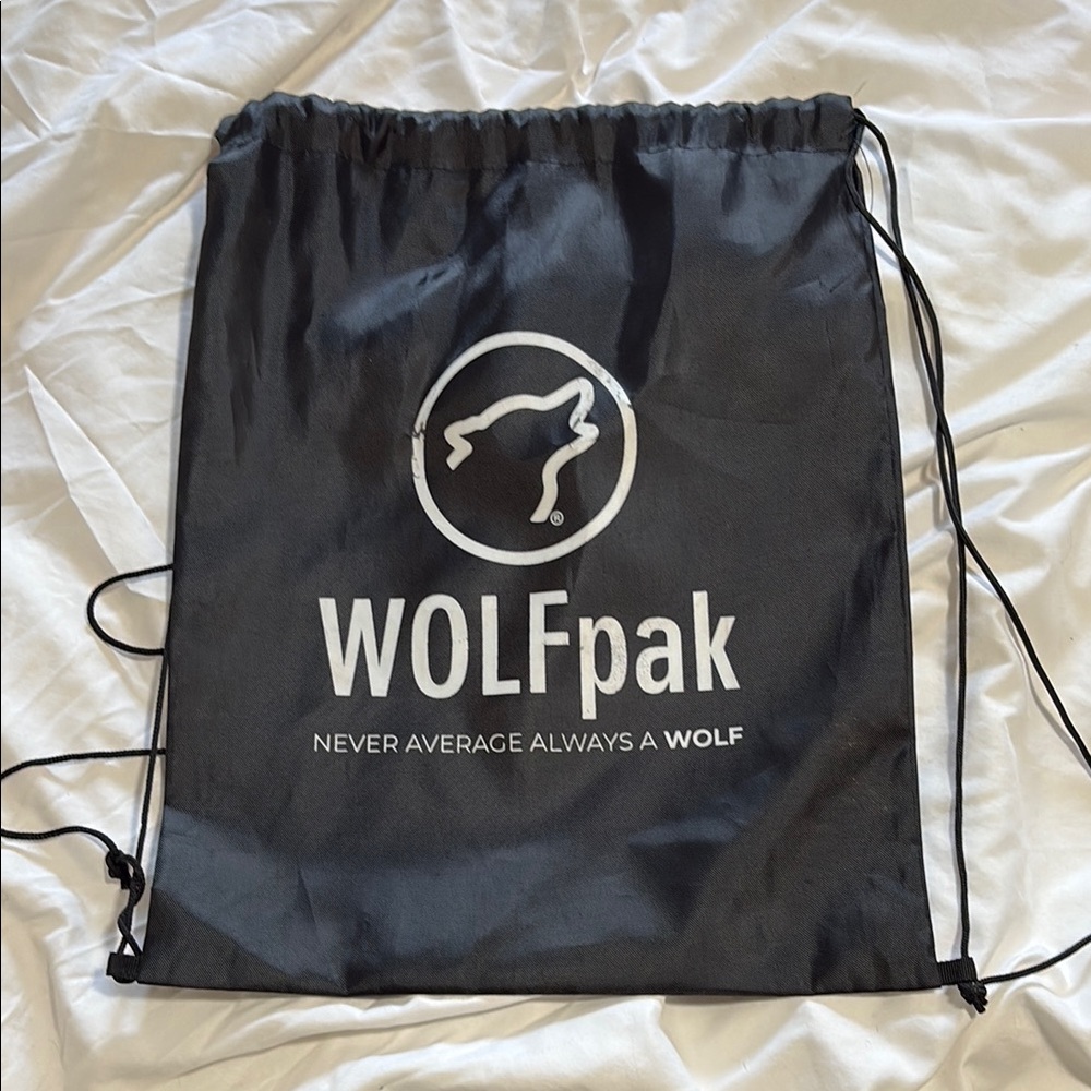 WOLFpak Black Drawstring Bag